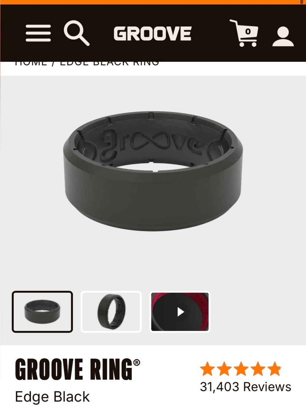 Groove Men’s Silicone Ring black